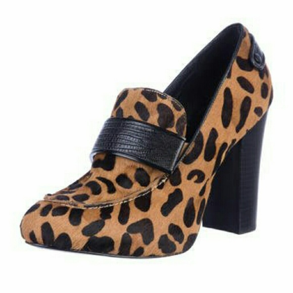 NWOB Rebecca Minkoff Leopard Ponyhair Heel Rare - Picture 1 of 5